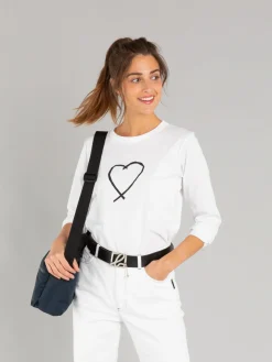 White Sarajevo Heart Cool T-shirt<agnès b. Fashion