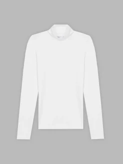 White Vian Mockneck T-shirt<agnès b. Hot
