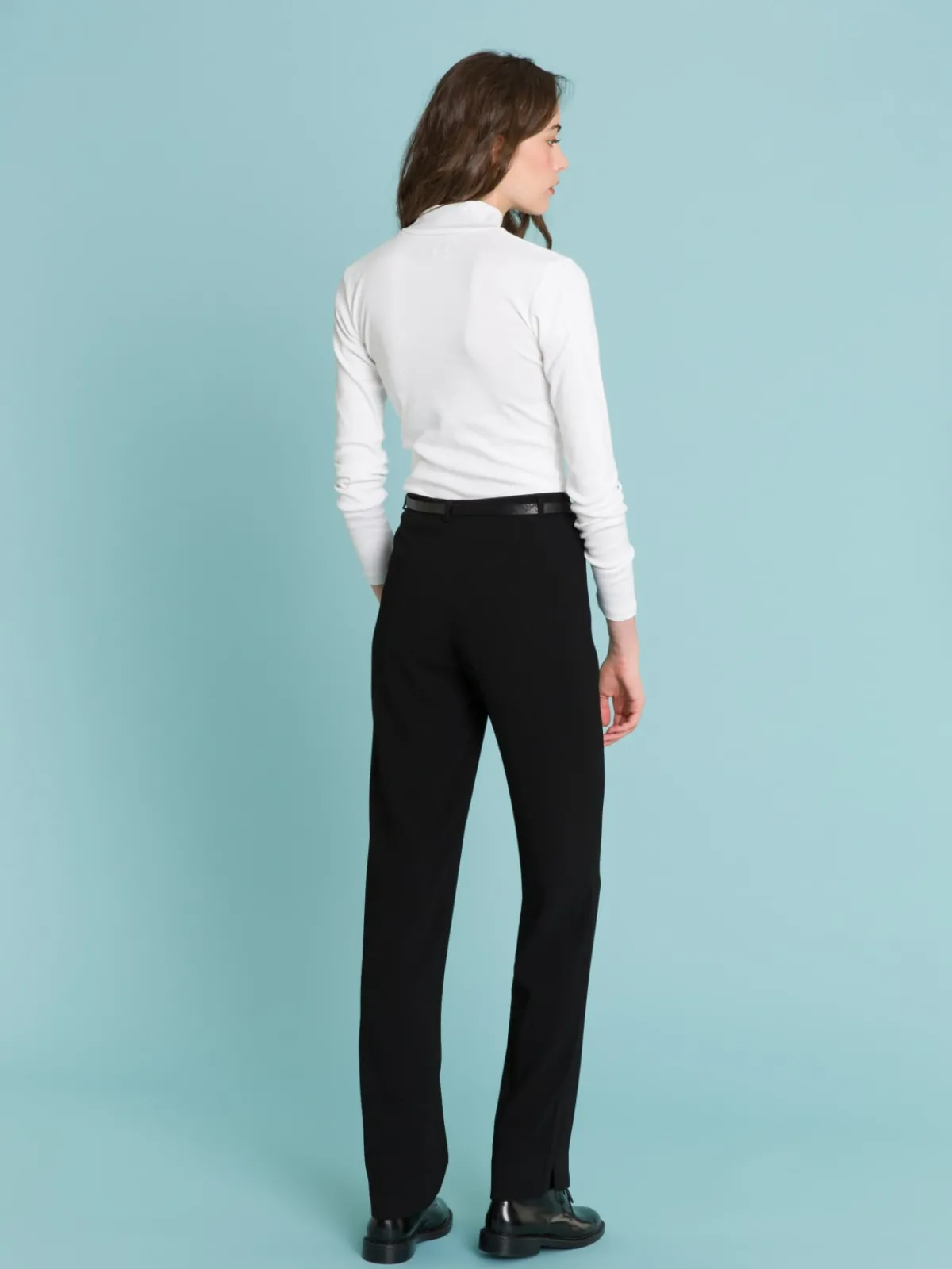 White Vian Mockneck T-shirt<agnès b. Hot