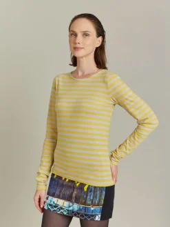 Yellow And Beige Cotton Striped Knoxy T-shirt<agnès b. Sale