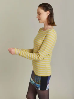 Yellow And Beige Cotton Striped Knoxy T-shirt<agnès b. Sale