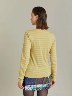 Yellow And Beige Cotton Striped Knoxy T-shirt<agnès b. Sale