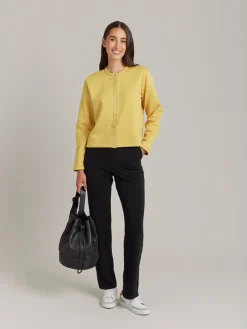 Yellow Organic Cotton Snap Cardigan<agnès b. Sale
