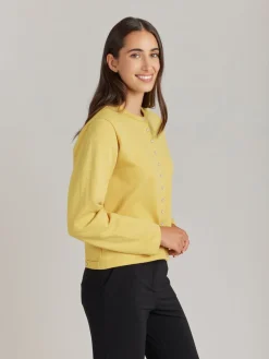 Yellow Organic Cotton Snap Cardigan<agnès b. Sale