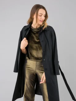 Yoko Black And Gold Smooth Velvet T-shirt<agnès b. Online