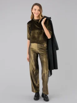 Yoko Black And Gold Smooth Velvet T-shirt<agnès b. Online